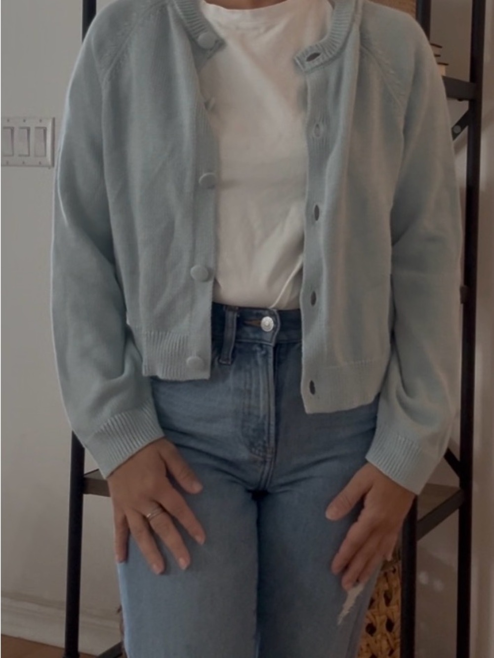 wild fable Light Blue Button-Front Women’s Cardigan 100% cotton brand new